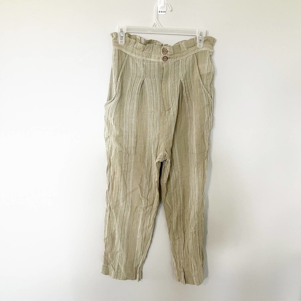 Free People Semi Sweet Pants Cropped High Rise Size Small Pleated Lightweight